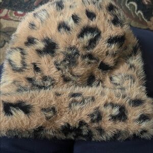 Lele Sadoughi Faux Fur knit Beanie in leopard